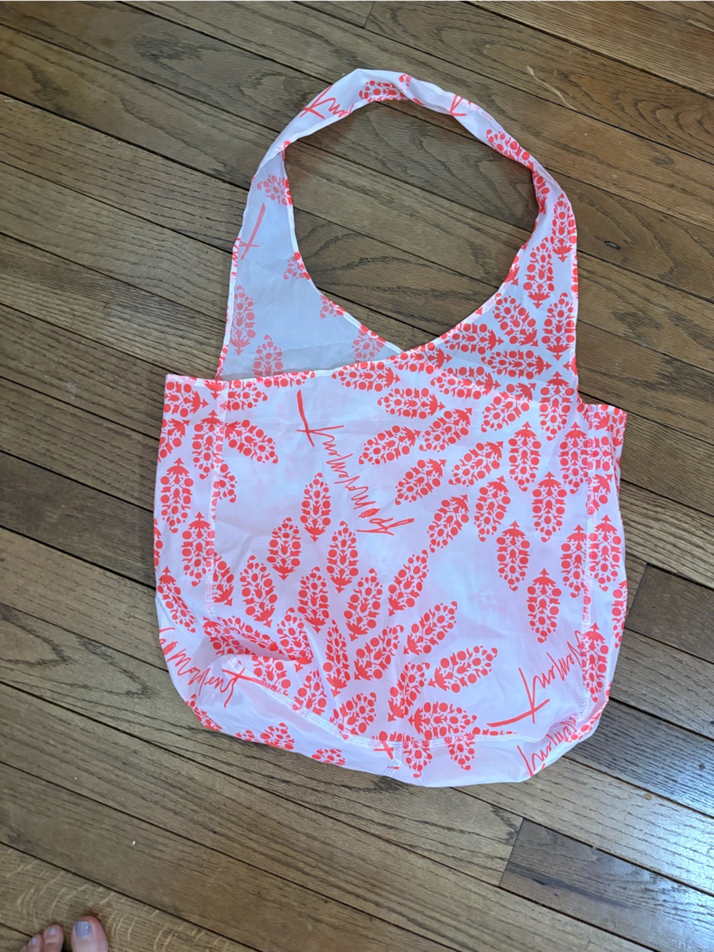 Free People FP Movement Reusable Tote Bag Coral Pink Floral Ripstop Shopper